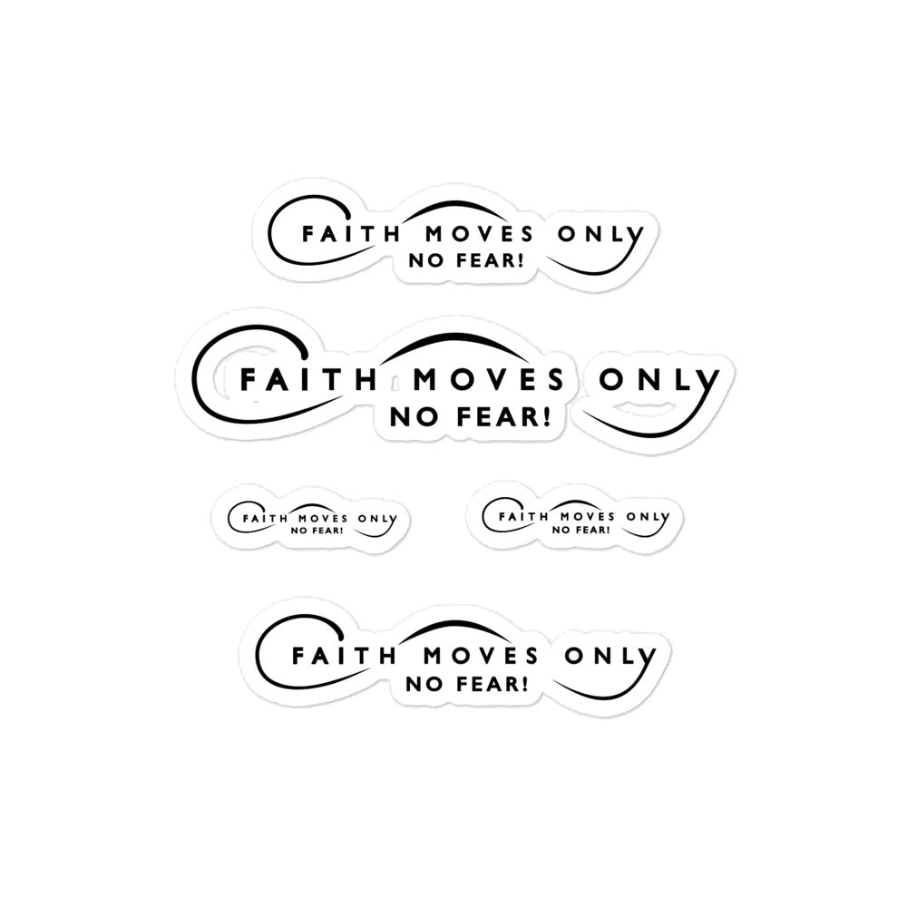 Faith Moves Only Logo Bubble-free stickers